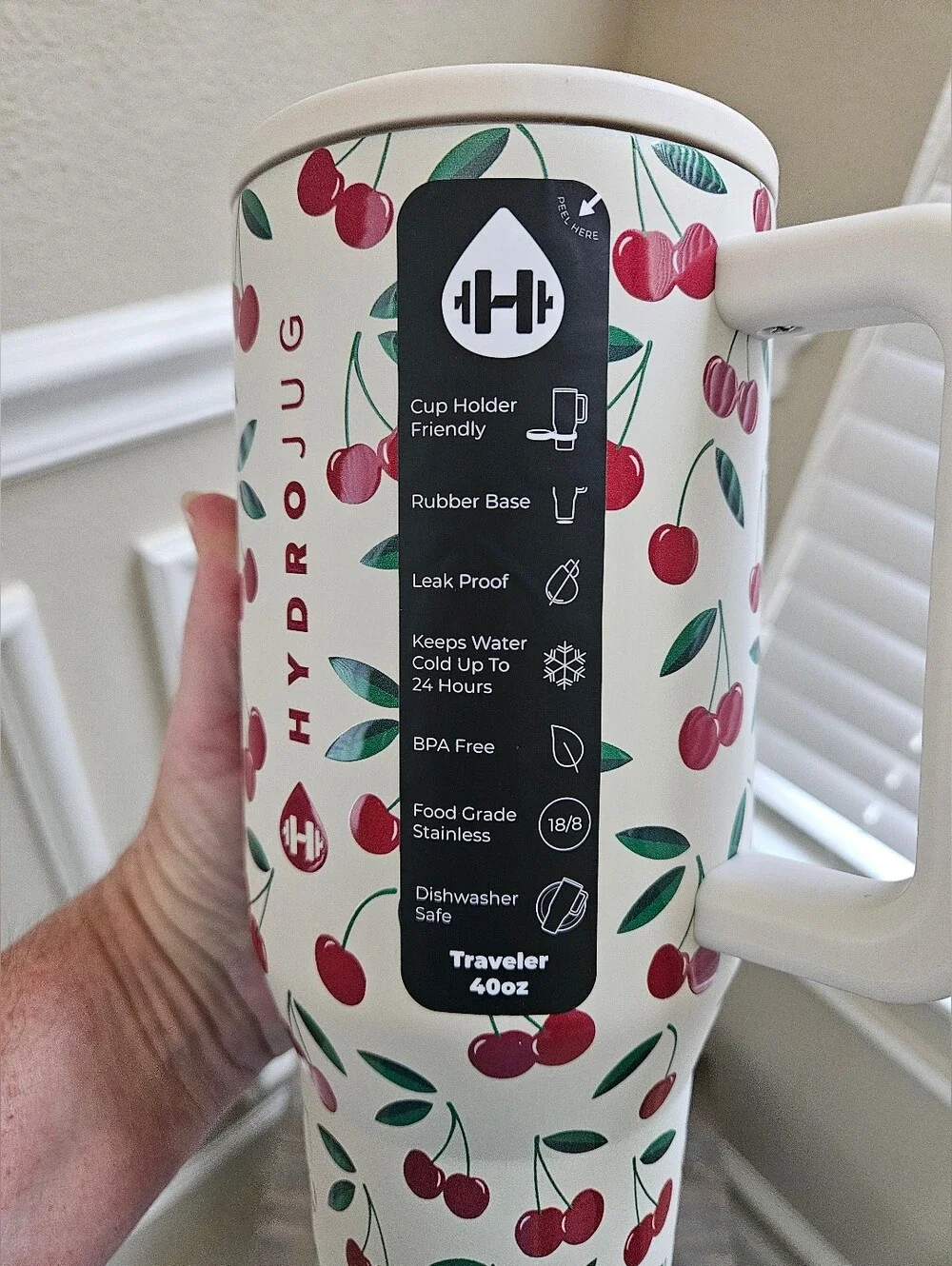 HydroJug Cherries Traveler 40OZ Tumbler